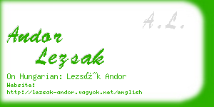 andor lezsak business card